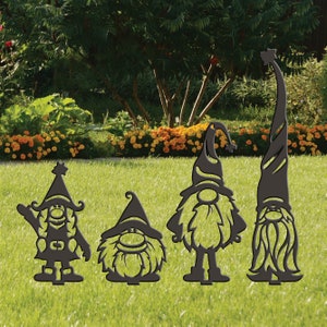 Gartenzwerge SVG Bundle, Glowforge oder Cricut-Dateien, Laserschneiden, Gnome CNC-Schnitt-Datei, Metall Yard Art für Cutter, Silhouette, DXF.