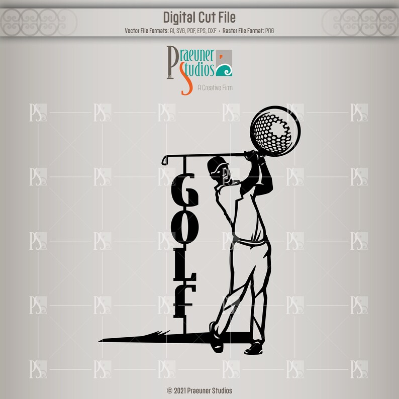 Golf SVG Metal Yard Art Office Wall Decor Golfer Hitting Etsy