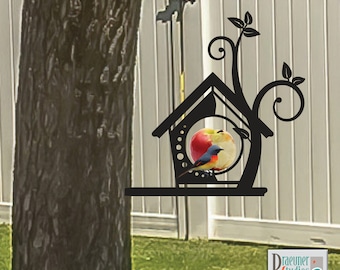 Apple/Fat Ball Bird Feeder CNC, Laser Cut File Stab Art, Glowforge, Cricut Pattern, multiple formats, Metal Yard Art CNC, Apple Bird Feeder