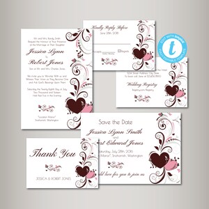 Hochzeitseinladungs-Set, Hochzeitseinladungs-Set, Hochzeitseinladungsset, Vorlage, Hochzeitseinladungsset, Vorlage, PDF-Sofortdownload