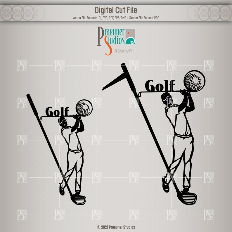 Golf SVG Golf Yard Art Office Wall Decor Golfer Hitting Etsy