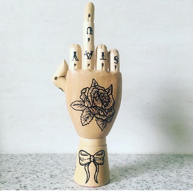 Hand mannequin  original hand-drawn tattoo style image 3