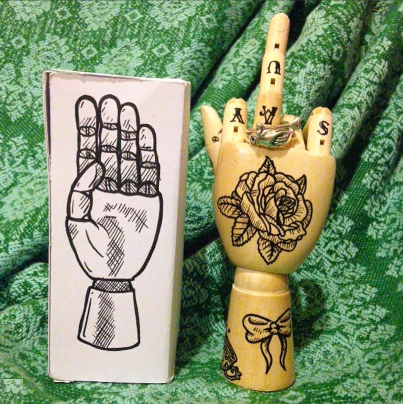 Hand mannequin  original hand-drawn tattoo style image 1