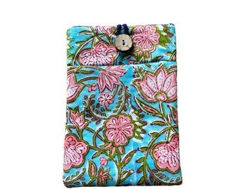 Etui, pochette iPad mini en tissu block print