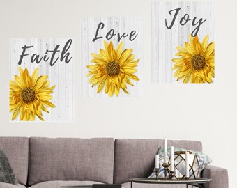 Sunflower Decor Sunflower Printables Wood Wall Art Etsy