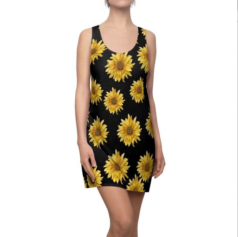 Sunflower Dress Sunflower Print Summer Dress Tank Dress Etsy