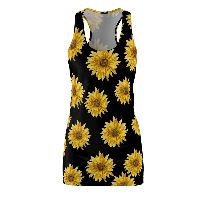 Sunflower Dress Sunflower Print Summer Dress Tank Dress Etsy