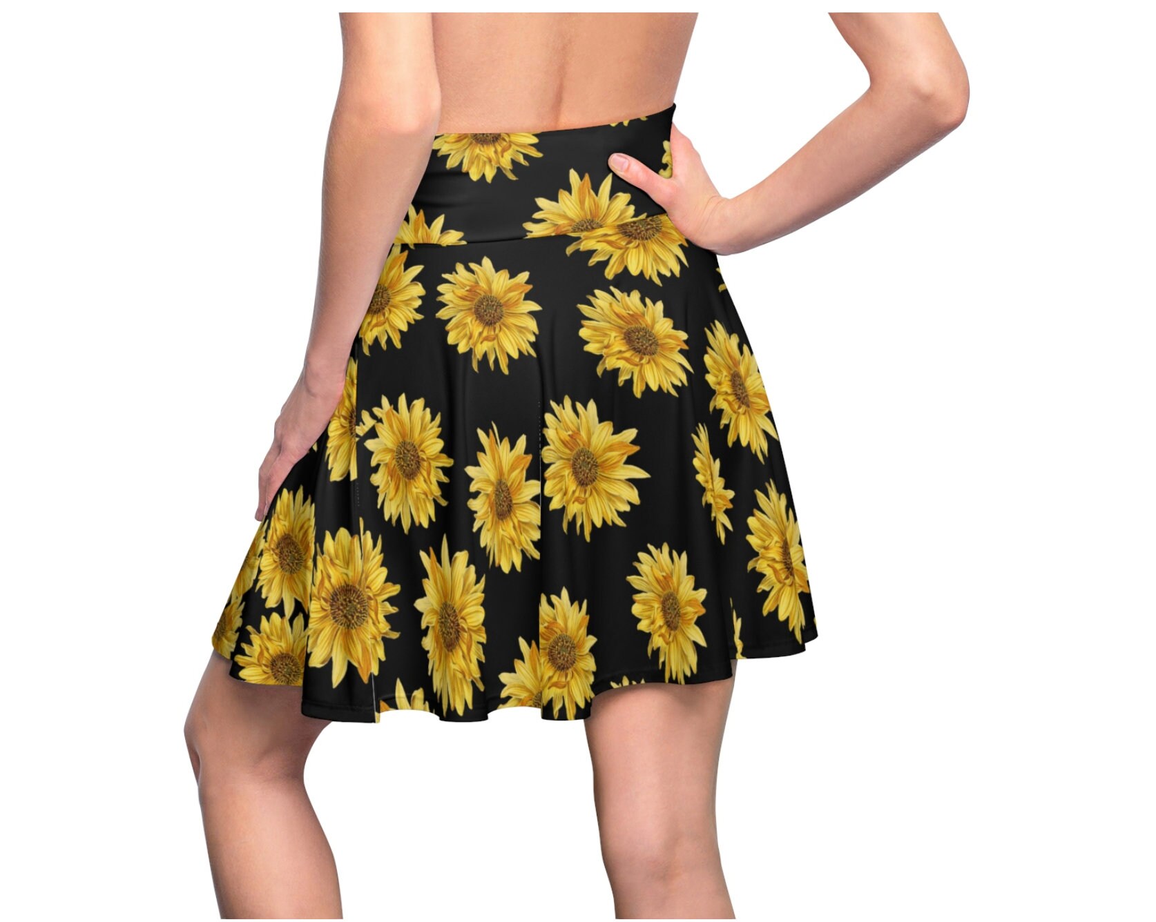 Sunflower Skirt High waisted Skirt Skater Skirt | Etsy