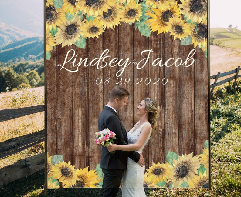 Sunflower wedding Wedding backdrop for reception Rustic image 0