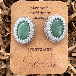 Green Aventurine Stud Earrings