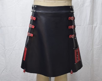 Real leather Soft Skirt stylish Kilt Costume Clothing Party re-enactment celtic leder Burning Man festival costume halloween larp cosplay