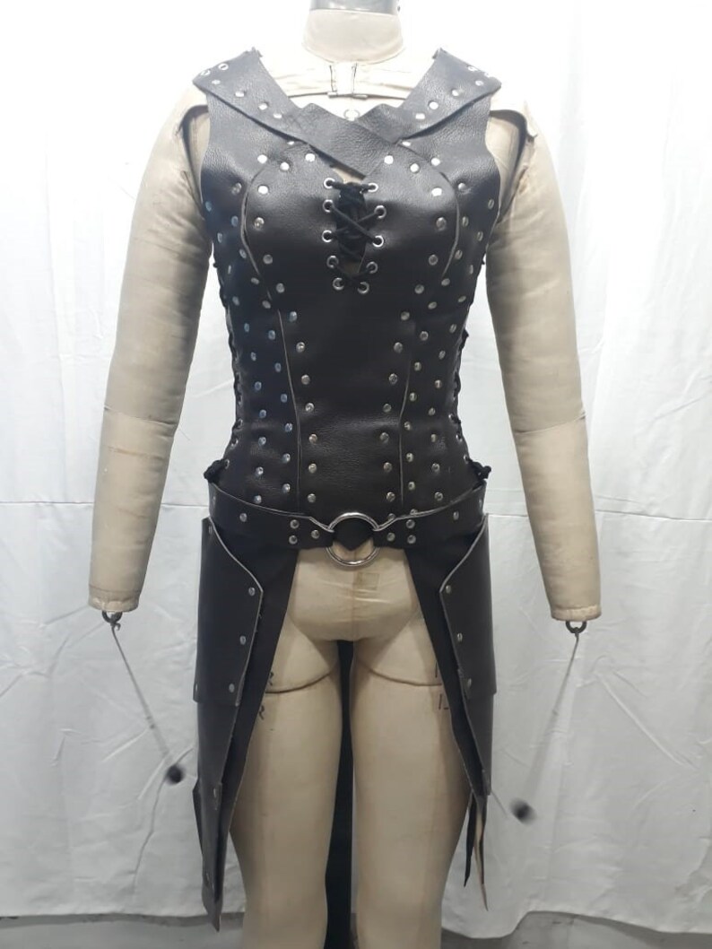 Ready to be shipped Leather Woman medieval tassets set thigh armour protection Bicolline Burning Man Halloween Costume thigh armor