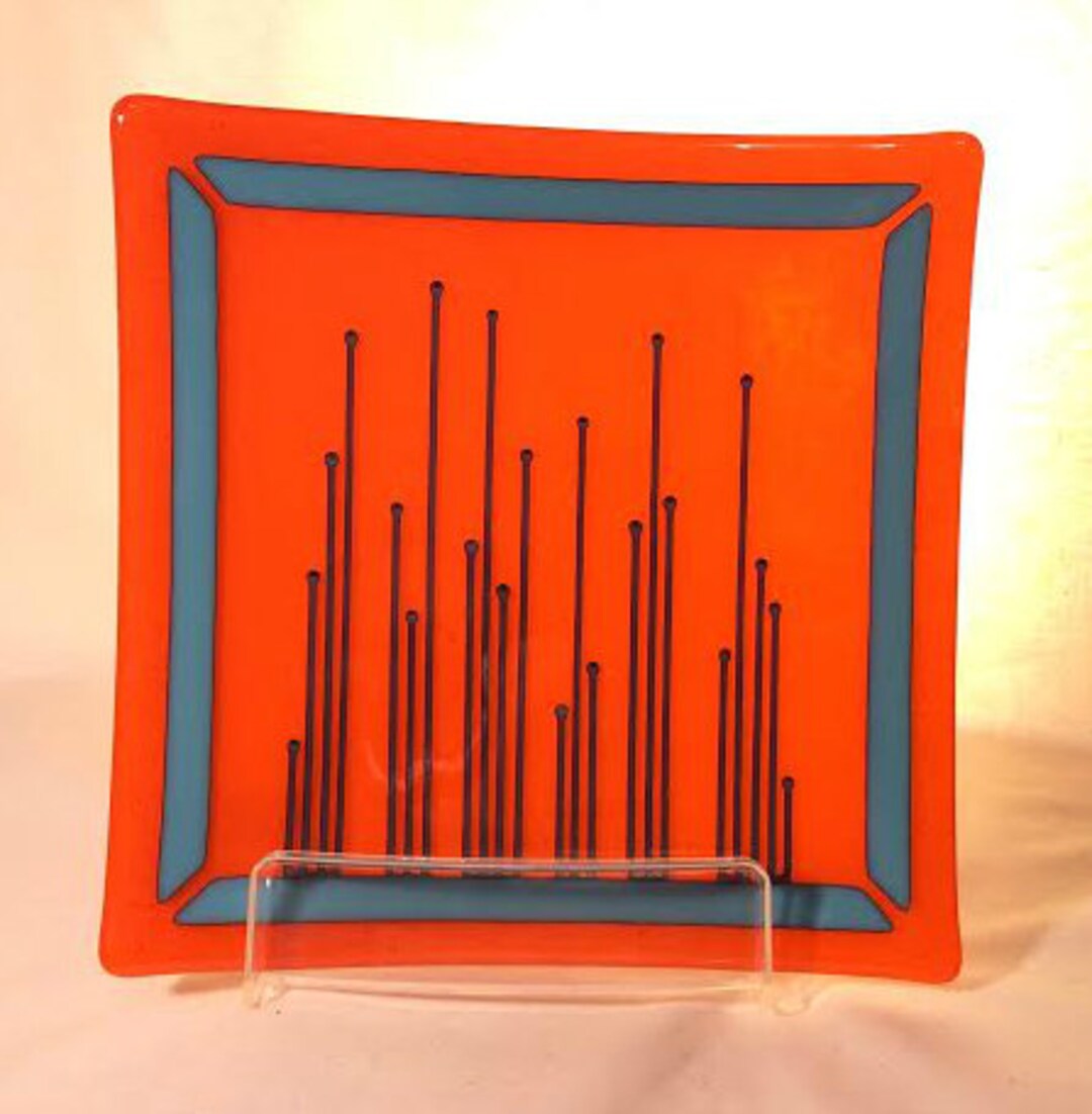 square-fused-glass-plate-video-rich-opaque-orange-aqua-fused-glass-w