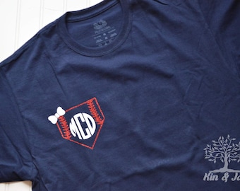 All about that base - baseball mom's tee with monogram!