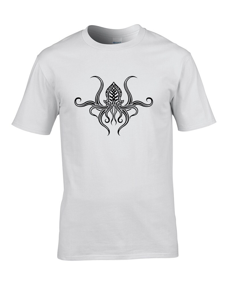 Image of Cthulhu Squid - Spiritual Symbol Men's T-Shirt From Fatcuckoo Mts1149
