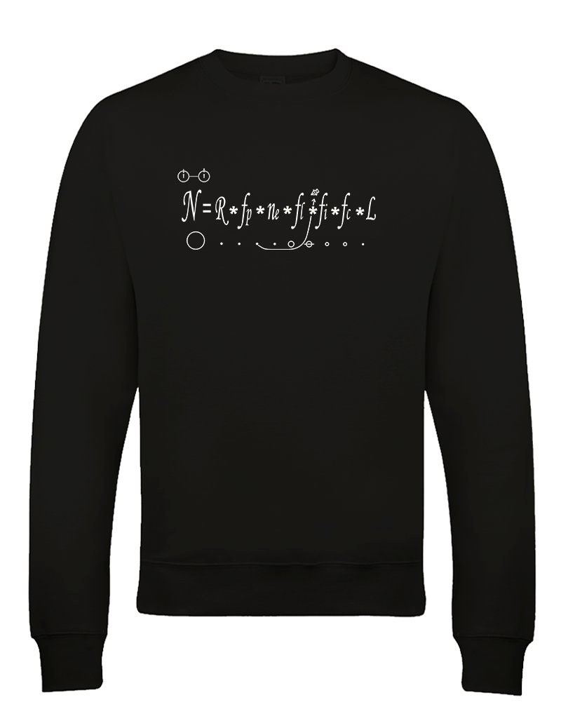 Image of Drake Equation - How Many Intelligent Civilizations in The Milky Way? Men's Sweatshirt Jumper Top From Fatcuckoo -Sw2096 Ideal Gift For Dad