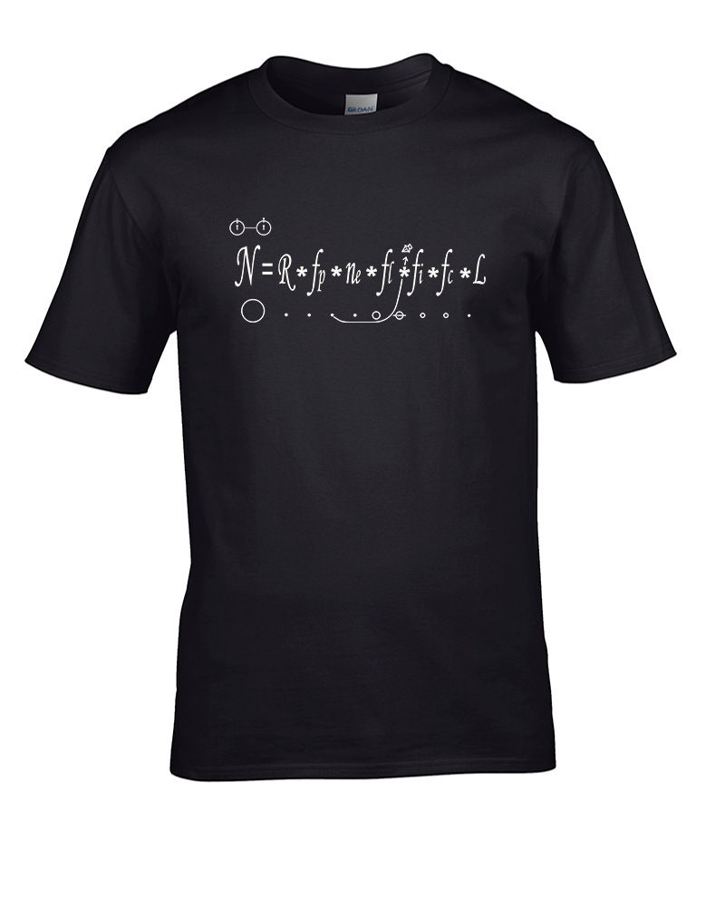 Image of Drake Equation- How Many Intelligent Civilization's in The Milky Way? Men's T-Shirt - From Fatcuckoo Mts2363, Crew Neck, 100% Cotton