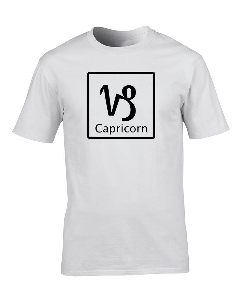 Image of Capricorn "The Goat' Horoscope Earth Sign - Astrological, Zodiac Symbol Men's T-Shirt From Fatcuckoo -Mts2097 Classic Crew Neck, 100% Cotton