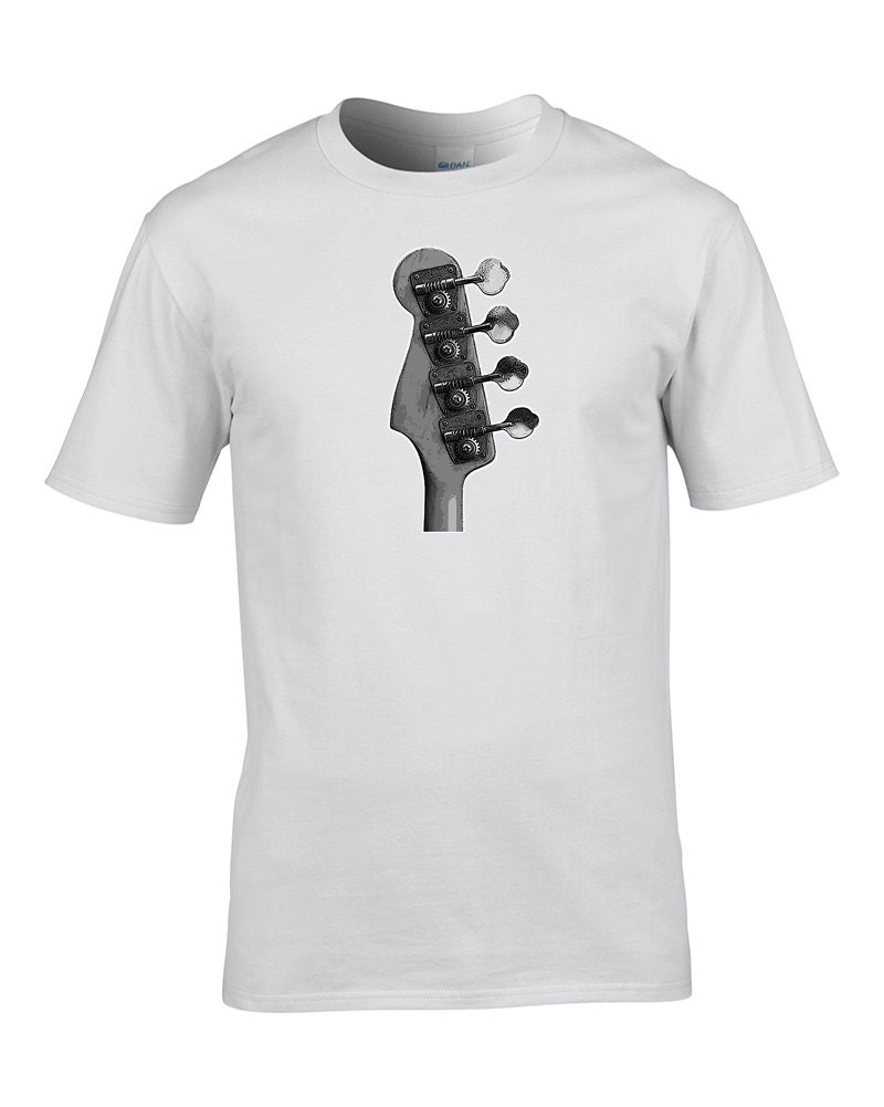 Image of Bass Head- Cool Graphic Electric Bass Guitar Men's T-Shirt From Fatcuckoo - Mts1534 Ideal For Music Fans, Classic Crew Neck, 100% Cotton