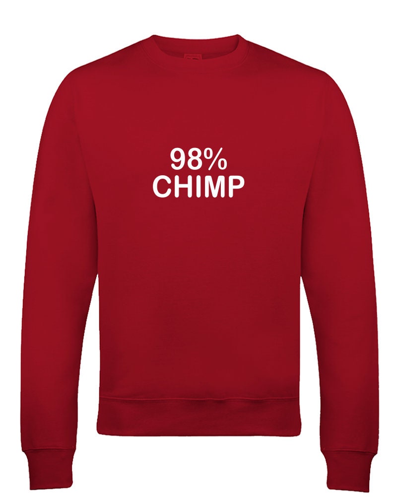 Image of 98% Chimp - Darwin's Ideas Of Natutral Selection - Men's Male Sweatshirt Jumper Top From Fatcuckoo -Sw2712 Ideal Gift For Dad, Son, Friend