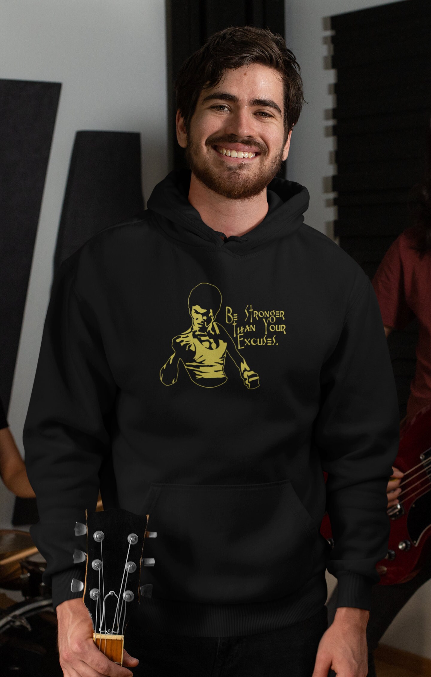 Image of Be Stronger Than Your Excuses - Martial Arts Quote Hoodie/Hooded Top From Fatcuckoo -Hm2713 Ideal Gift For Dads, Sons, Friends