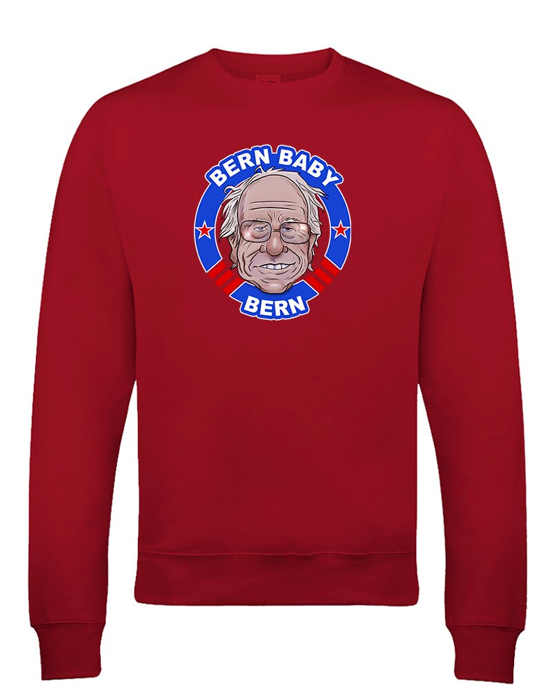 Image of Bern Baby Bern - Us Progressive Politician Comic Caricature Men's Sweatshirt Jumper Top From Fatcuckoo -Sw2096 Ideal Gift For Dad