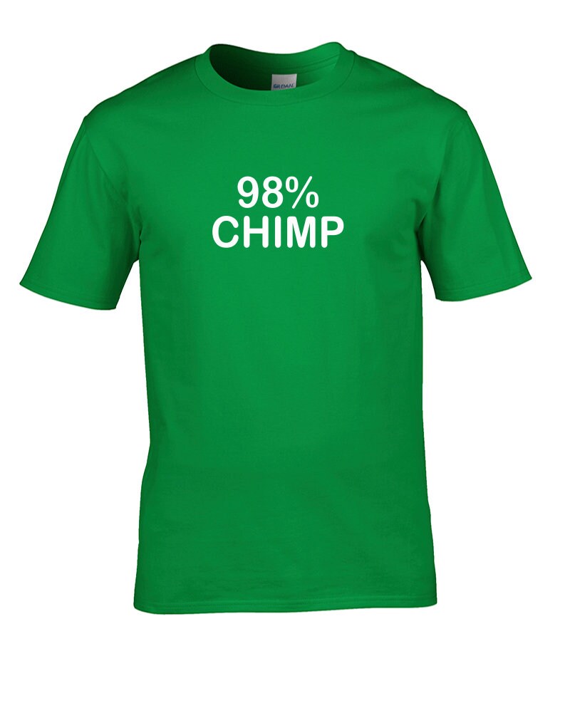 Image of 98% Chimp - Darwinism, Ideas Of Natural Selection - Men's T-Shirt From Fatcuckoo - Mts2712 Ideal For Science, Geeks Buffs, Classic Crew Neck