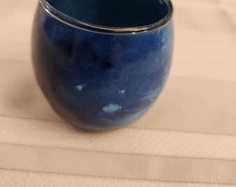 Portacandele votivo blu cobalto