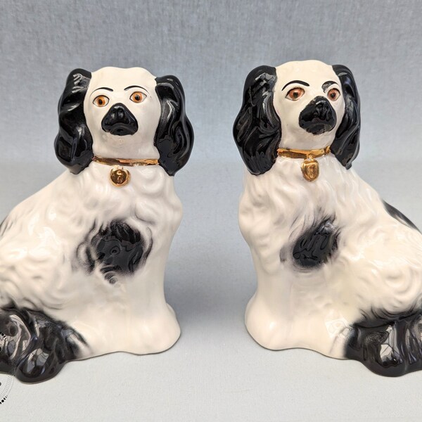 Vintage Beswick Staffordshire Ceramic Spaniels, Beswick Mantle Dogs, vintage ornaments, vintage house, retro, dogs, dog ornaments