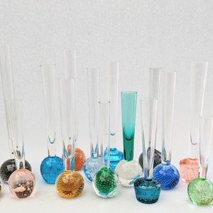 Vintage stem vase, Murano glass, vintage vase, Venetian glass, bloom vase, single stem vase, Retro,  1950s, 1960s, bubble vase, Aseda vase