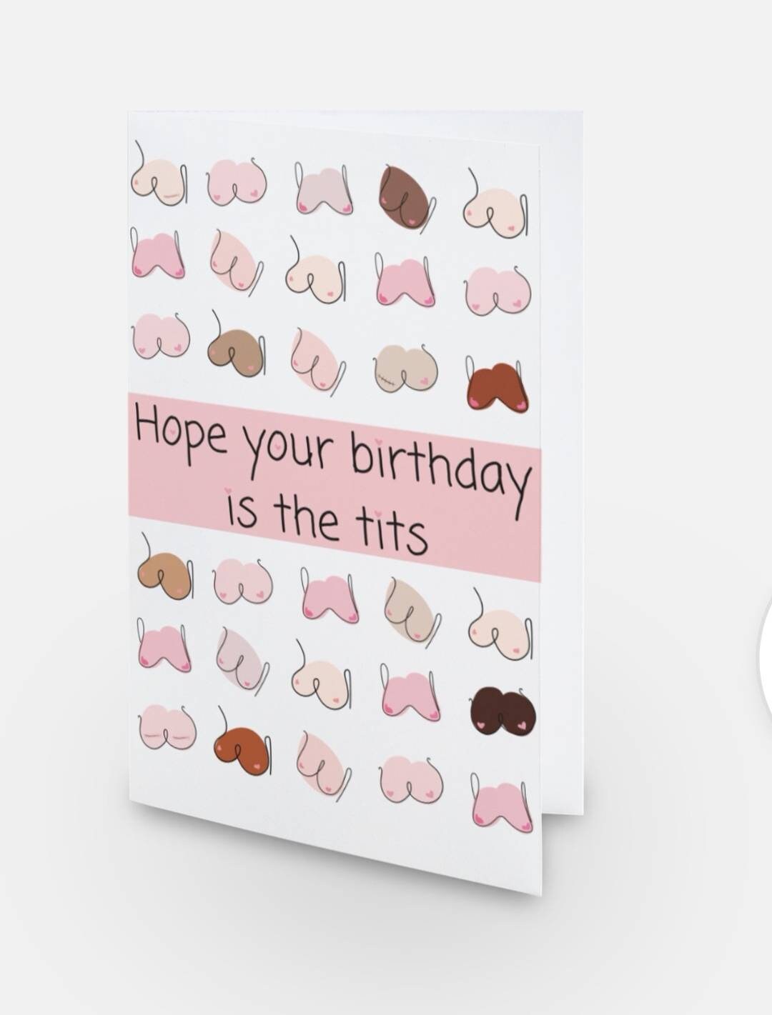 Birthday Card Boobs Card Breast Cancer Card Tits Hope Your Etsy