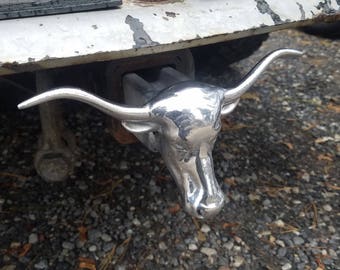 Longhorn Steer Hitch Plug – Cast Aluminum, Fits 2&quot; Receiver, Handmade in Hanover PA, Rust-Proof