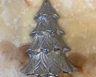 Aluminum Christmas Tree Ornament- Handmade Casting. Made in USA