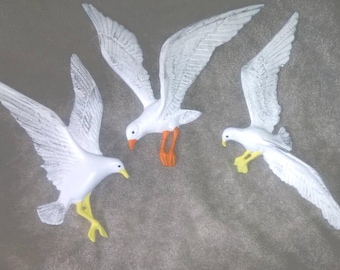 3 Set Seagull Wall Plaques