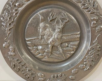 12" Deer Plate Wall Hanger- Cast Aluminum. Handmade locally in Hanover, PA