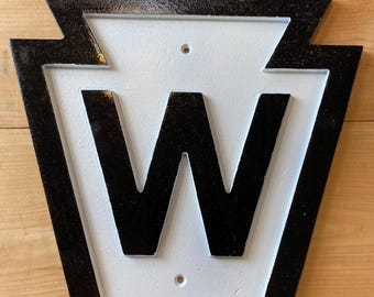 Train Whistle Keystone Sign- Handmade Cast Aluminum Made in USA