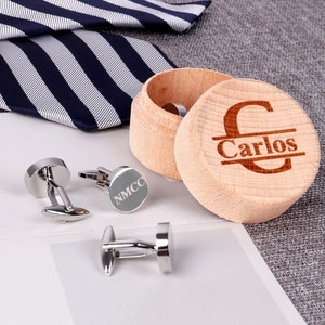 Groomsmen Gifts Personalized Cuff Links Custom Cufflinks for Groomsmen Gift Monogram Cufflink Gifts for Men image 2