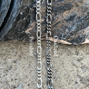 925 Sterling Silver Figaro Solid Chain Necklace for Men & Women Figaro Link Chain Solid Silver Figaro Necklace Unisex Silver Figaro Chain