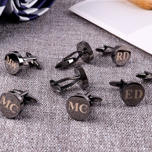 Groomsmen Gifts Personalized Cuff Links Custom Cufflinks for Groomsmen Gift Monogram Cufflink Gifts for Men image 6