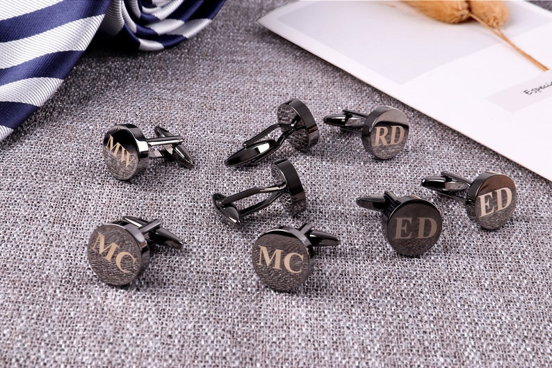 Groomsmen Gifts Personalized Cuff Links Custom Cufflinks for Groomsmen Gift Monogram Cufflink Gifts for Men image 6