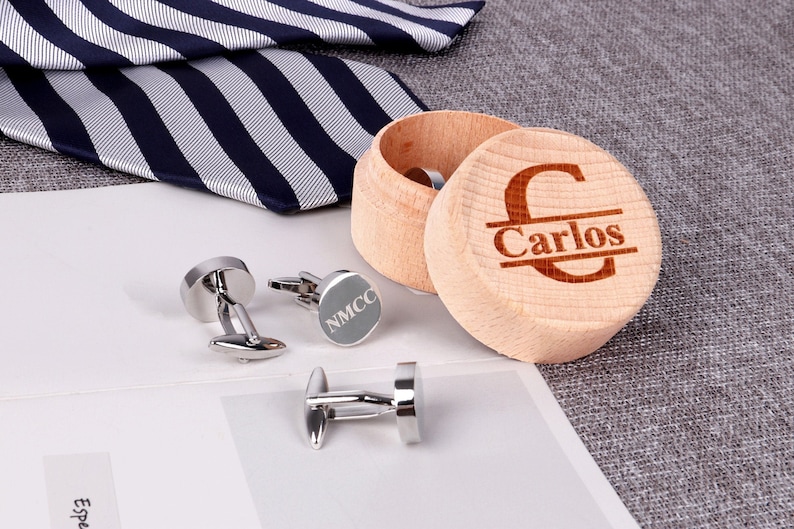 Groomsmen Gifts Personalized Cuff Links Custom Cufflinks for Groomsmen Gift Monogram Cufflink Gifts for Men image 2