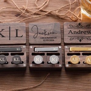 Engraved Groomsmen Cufflinks, Groomsmen Gifts, Wedding Cufflinks & Tie Clip Set, Groomsman Gift, Groomsmen Proposal, Groomsmen Gift Set