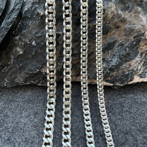 Silver Cuban Chain, Mens Chain, Silver Cuban Curb Link Chain Necklace, Miami Cuban Chain Silver, Necklace Silver Chain for Boyfriend Gift