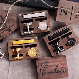 Custom Groomsmen Gifts, Groomsmen Proposal, Wedding Cufflinks for Groomsman, Engraved Cufflinks & Tie Clip for Groom, Best Man Gifts