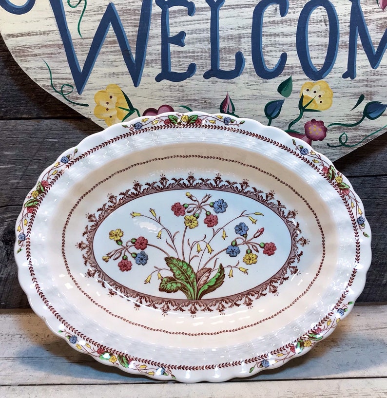 Spode Cowslip 10 Oval Vegetable Bowl Made in Etsy