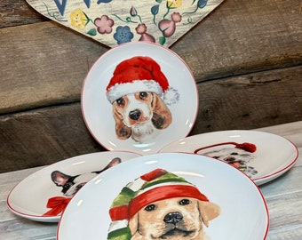 Adorable Set of (four) PIER Imports Christmas Puppies