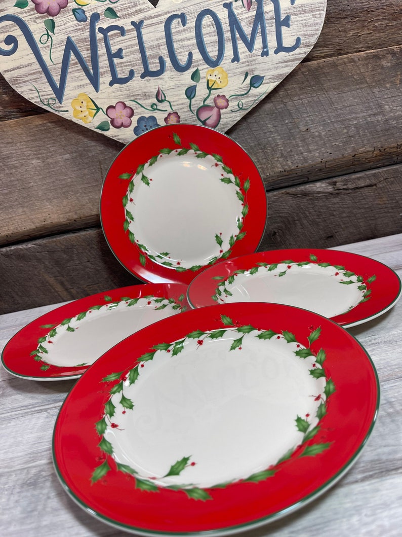 Set of 4 LENOX Holiday Accent Salad/dessert Plates Etsy