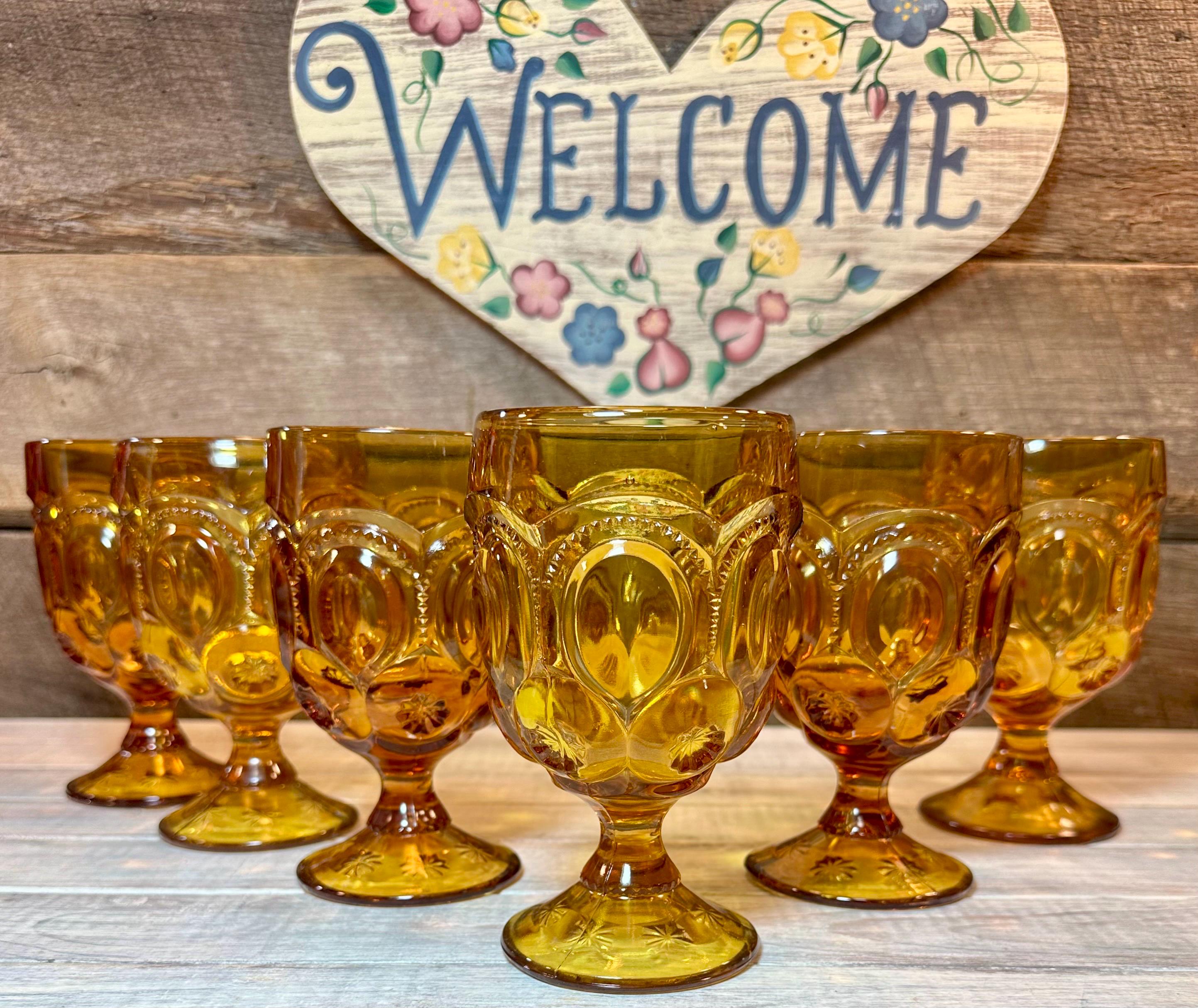 バーベキュー・調理用品 Vintage Amber Moon and Stars Goblets バーベキュー・調理用品 Vintage Amber Moon and Stars Goblets
