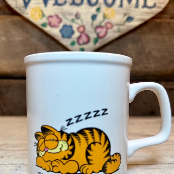 1978-1981 Garfield-Zzzzz - Réveille-moi quand le café sera prêt - Mug par Enesco et Jim Davis, amateur de café, amateur de thé, rétro