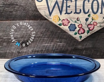 1980&#39;s Vintage COBALT BLUE Pyrex Pie Plate, Glass Cookware/Bakeware,  Collectible Bakeware